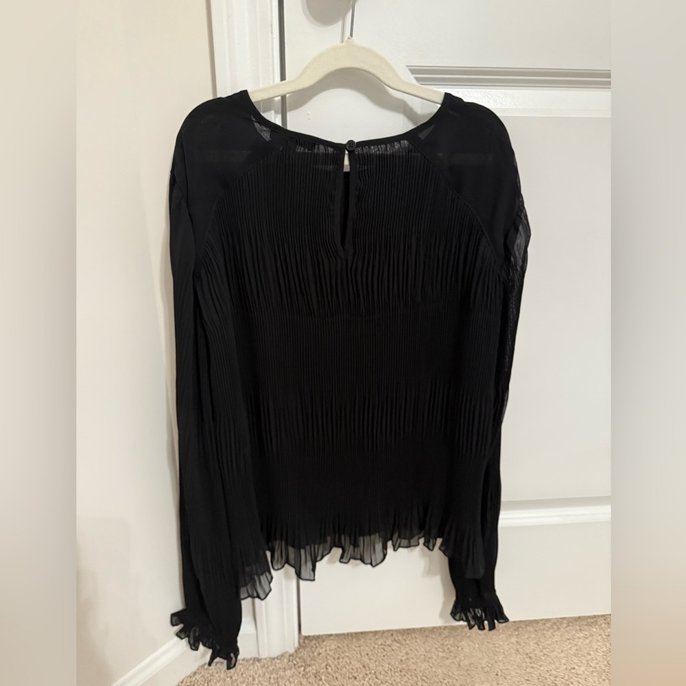 Express Black Pleated Blouse - Picture 4 of 4